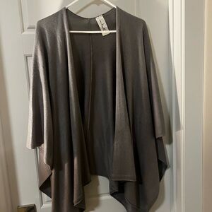 Gray Open Front Cardigan